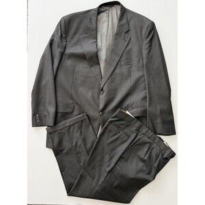 Jack Victor Super 110’s 100% Gray Wool 50R | 40X28” Plain Weave Solid Twill Suit